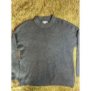 Y2K American Eagle Sweater Women XS Green Mock Neck Ribbed Knit Pullover
